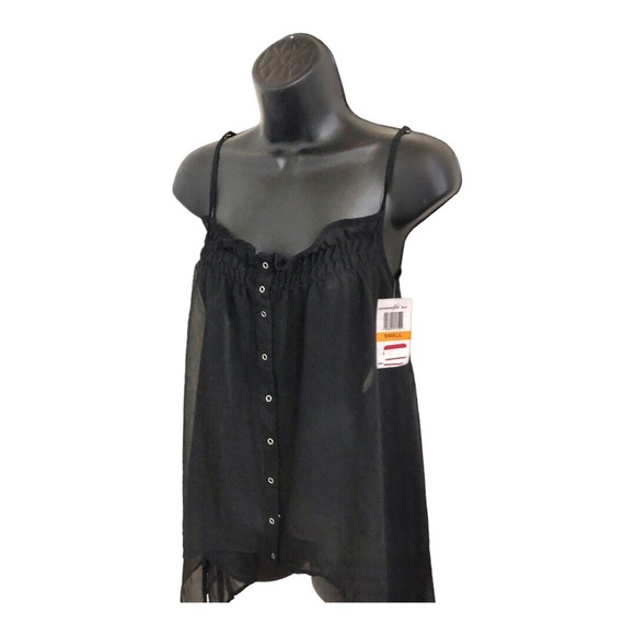 Steve Madden sheer asymmetrical hem‎ spaghetti strap flowy top size small new - Picture 5 of 13